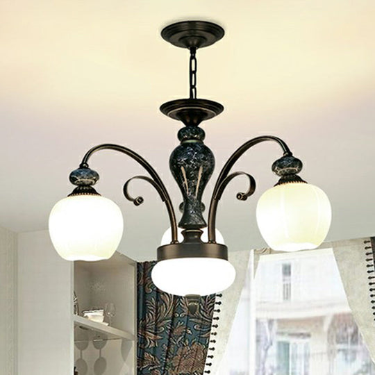 Vintage Flower-shaped Glass Ceiling Chandelier for Traditional Dining Rooms