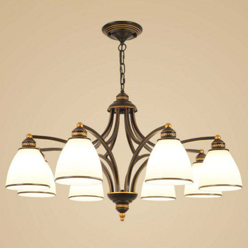 Vintage Frosted Glass Chandelier Pendant Light for Living Room Decor