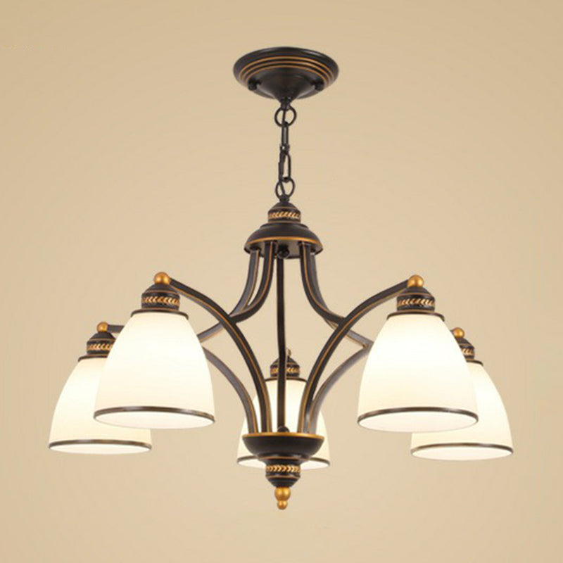 Vintage Frosted Glass Chandelier Pendant Light for Living Room Decor
