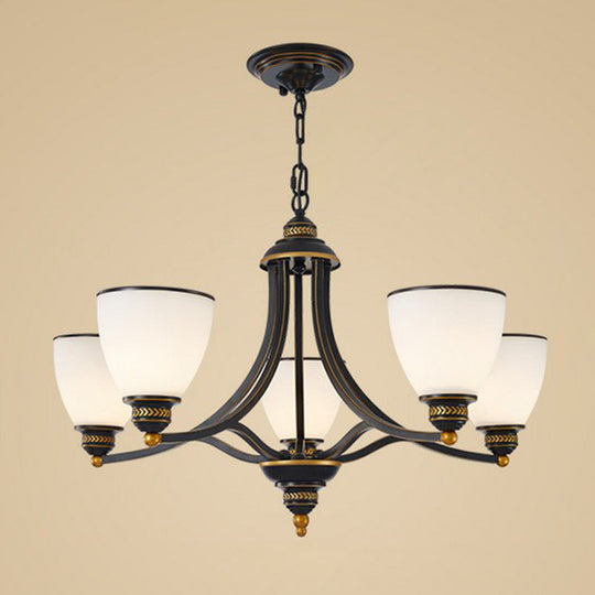 Vintage Frosted Glass Chandelier Pendant Light for Living Room Decor