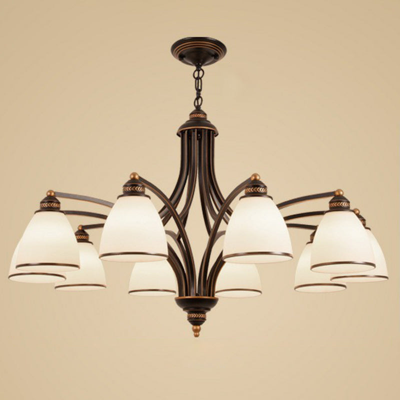 Vintage Frosted Glass Chandelier Pendant Light for Living Room Decor