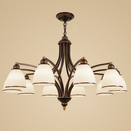 Vintage Frosted Glass Chandelier Pendant Light for Living Room Decor