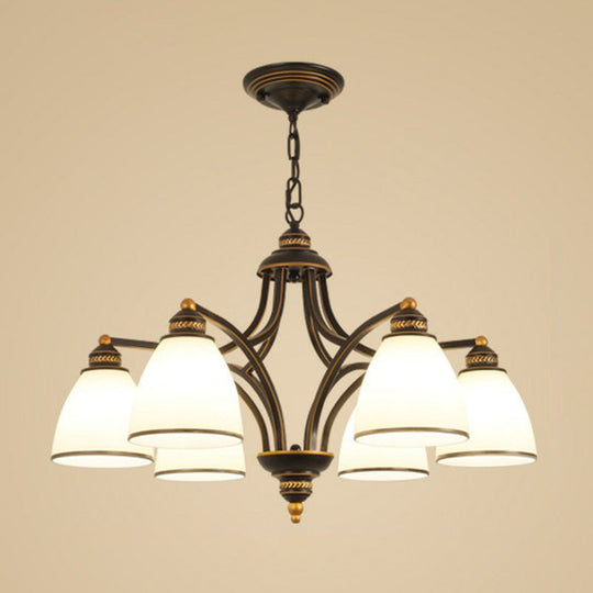 Vintage Frosted Glass Chandelier Pendant Light for Living Room Decor