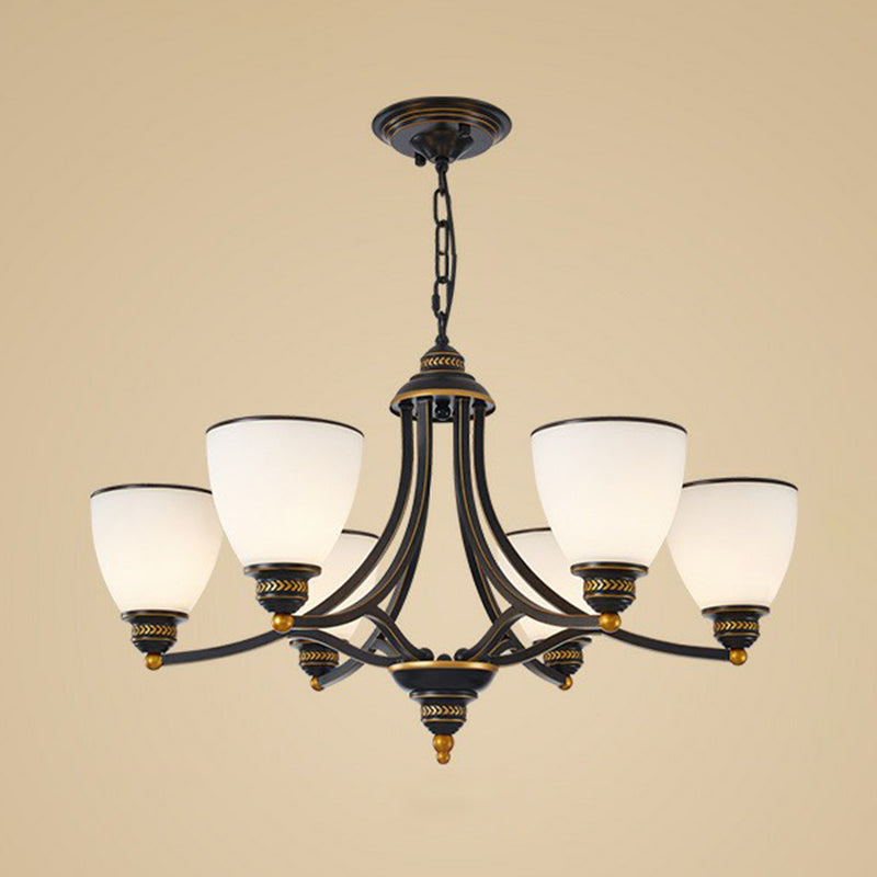 Vintage Frosted Glass Chandelier Pendant Light for Living Room Decor