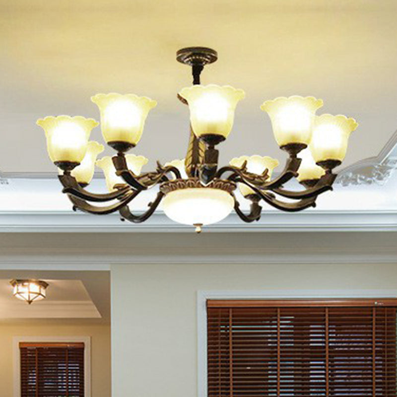 Vintage Gold-Black Chandelier Pendant Light for Dining Room Decor