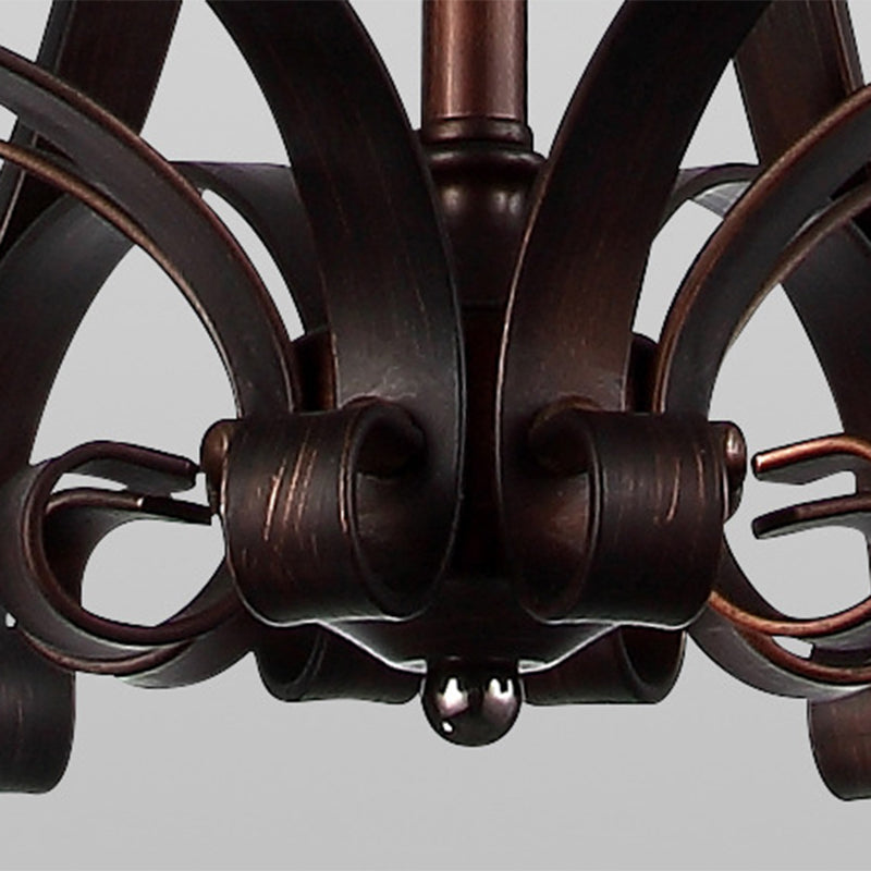 Frosted Glass Bell Chandelier - Classic Lighting for Living Room - 5/6/8 Lights - Rust Finish