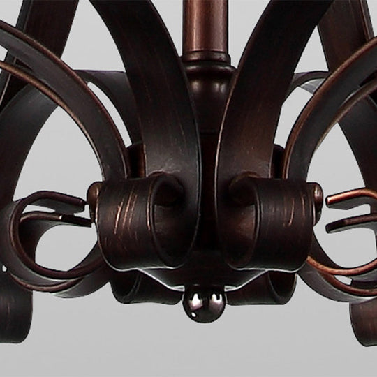 Frosted Glass Bell Chandelier - Classic Lighting for Living Room - 5/6/8 Lights - Rust Finish