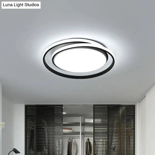 Modern Black/Gold LED Flushmount Ceiling Light in Warm/White, 18"/21.5" Width