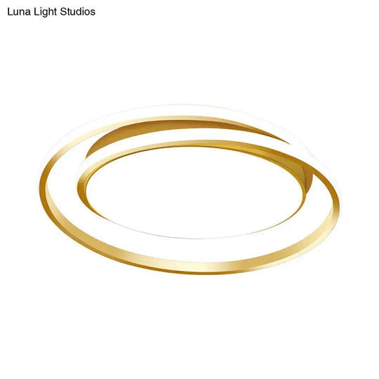 Modern Black/Gold LED Flushmount Ceiling Light in Warm/White, 18"/21.5" Width