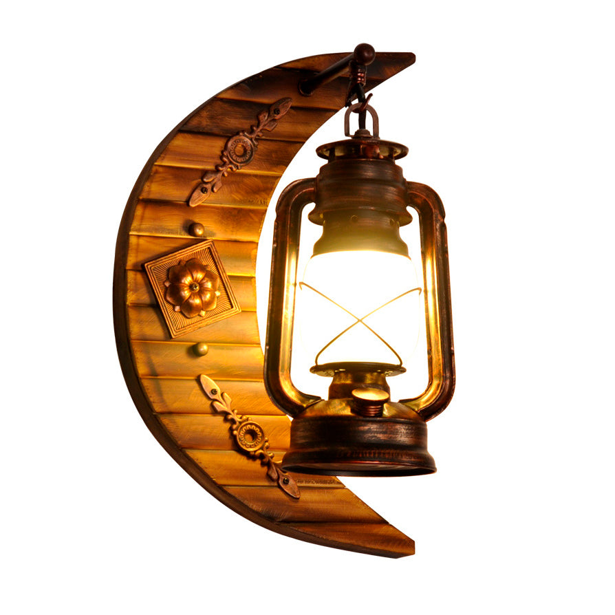 Frosted Glass Lantern Sconce - Coastal 1 Light Wall Mounted Lamp in Weathered Copper