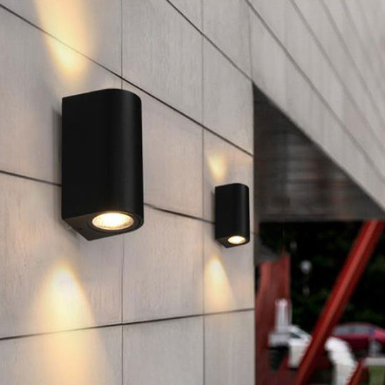 Minimalist Black Acrylic LED Wall Sconce Light – Geometric Design for Outdoor Lighting