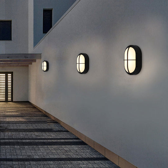 Modern Black Aluminum LED Wall Sconce for Courtyard Lighting