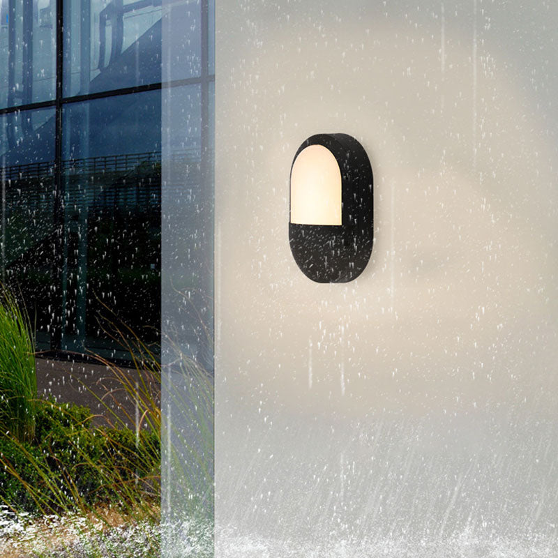 Modern Black Aluminum LED Wall Sconce for Courtyard Lighting