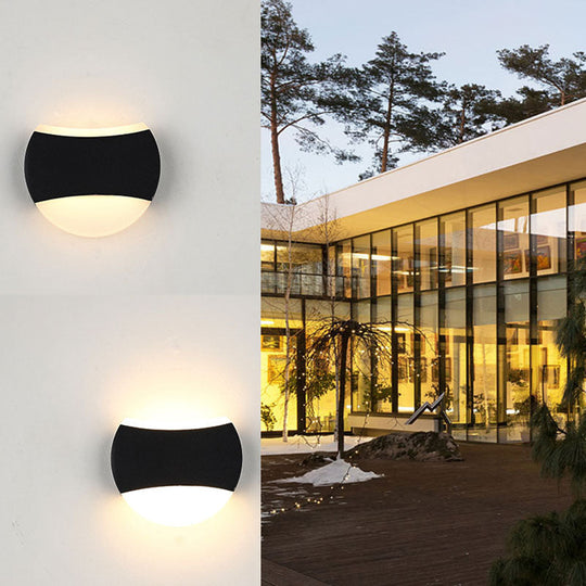 Modern Black Aluminum LED Wall Sconce Light Fixture for Patio