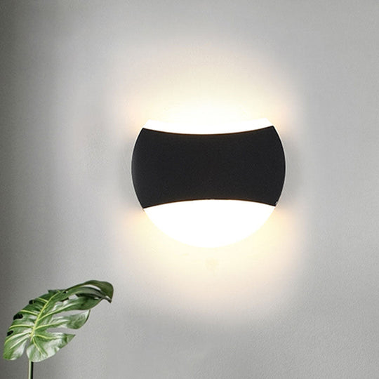 Modern Black Aluminum LED Wall Sconce Light Fixture for Patio