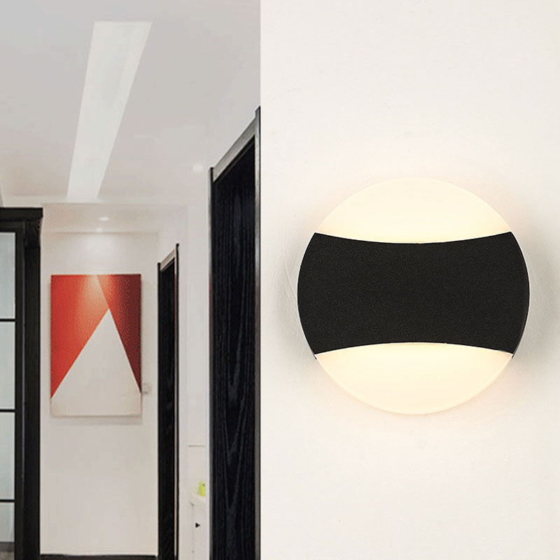 Modern Black Aluminum LED Wall Sconce Light Fixture for Patio