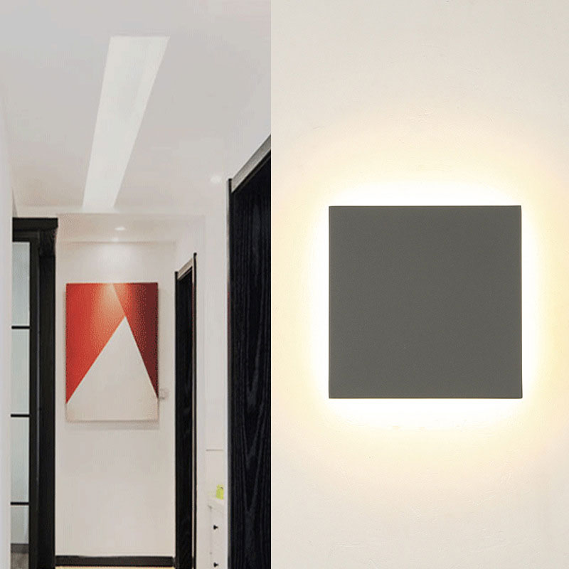 Modern Geometric LED Wall Sconce in Sleek Aluminum - Grey