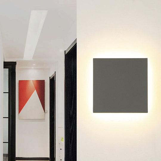 Modern Geometric LED Wall Sconce in Sleek Aluminum - Grey