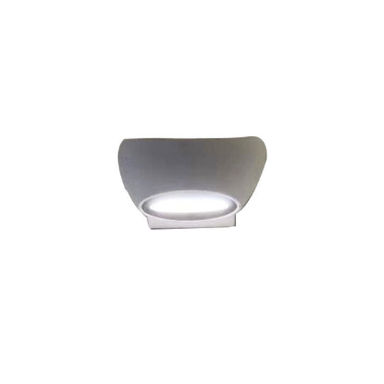 Contemporary LED Wall Sconce Light Fixture- Elliptical Shape, Metallic, Courtyard Lighting