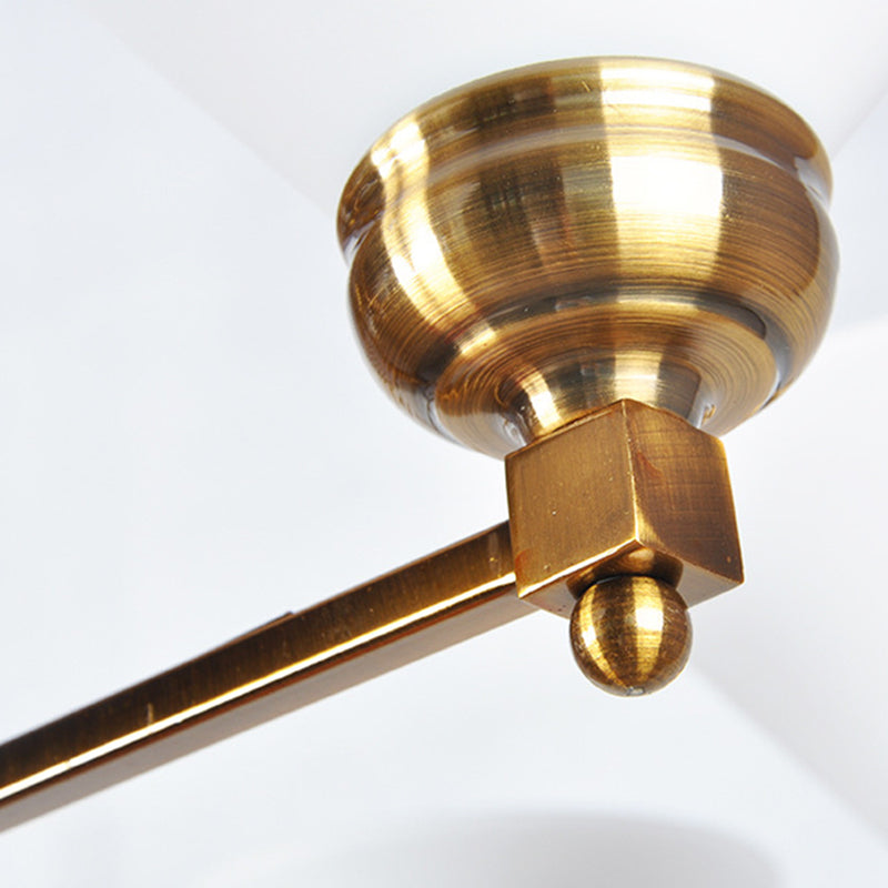 Traditional Cone Chandelier: White Glass Pendant Lighting with 3/6 Gold Lights for Living Room