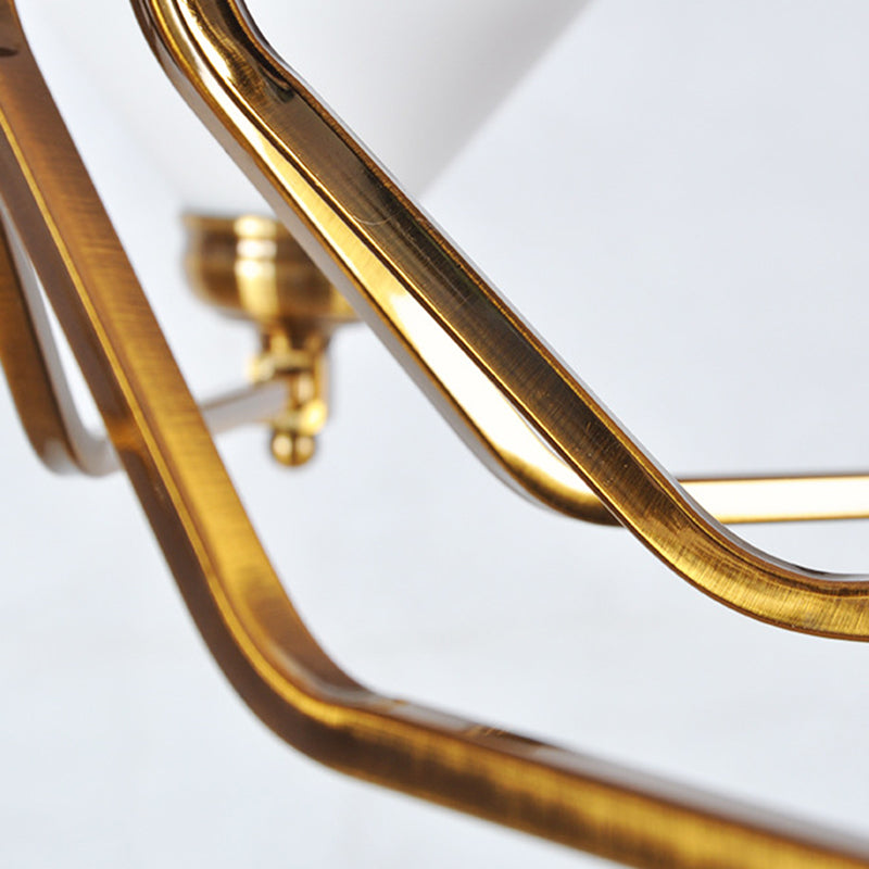 Traditional Cone Chandelier: White Glass Pendant Lighting with 3/6 Gold Lights for Living Room