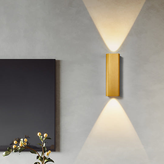 Contemporary Metallic LED Wall Sconce in Bronze/Gold/Coffee for Living Room - Mountable Up & Down Light