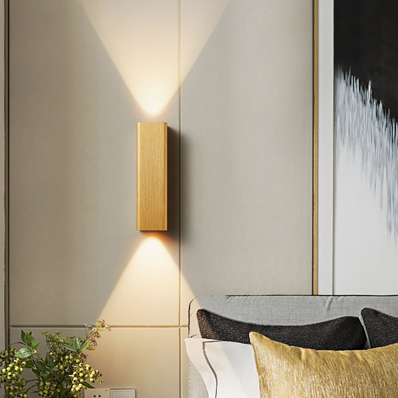 Contemporary Metallic LED Wall Sconce in Bronze/Gold/Coffee for Living Room - Mountable Up & Down Light