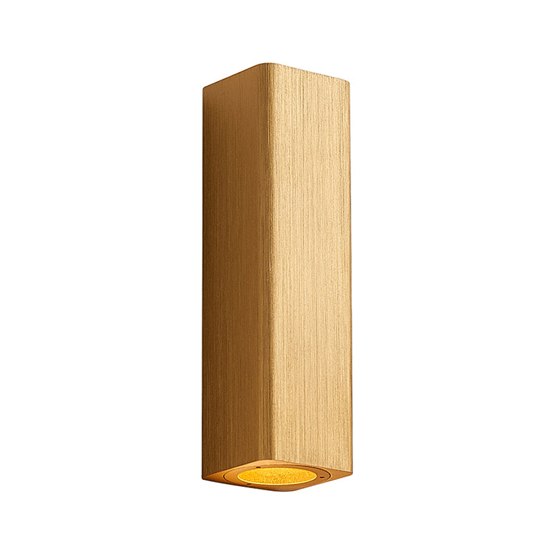 Contemporary Metallic LED Wall Sconce in Bronze/Gold/Coffee for Living Room - Mountable Up & Down Light
