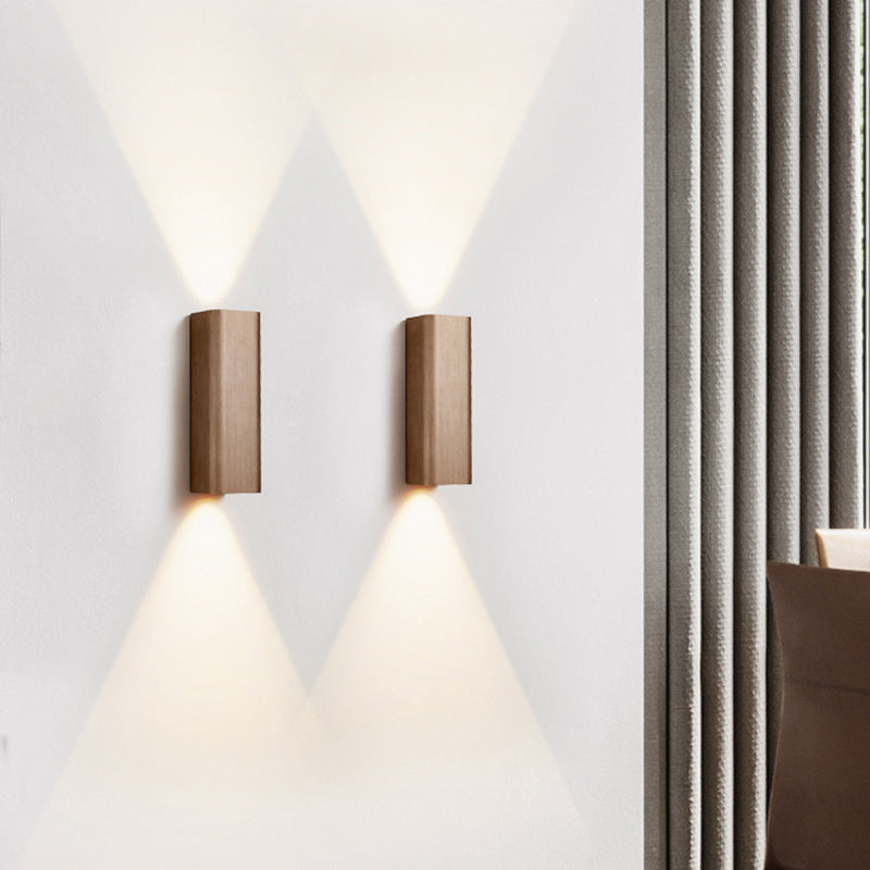 Contemporary Metallic LED Wall Sconce in Bronze/Gold/Coffee for Living Room - Mountable Up & Down Light