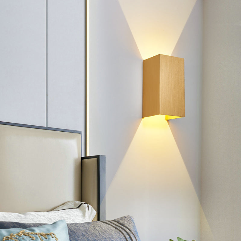 Contemporary LED Wall Sconce in Metal Gold/Coffee/Grey for Bedroom