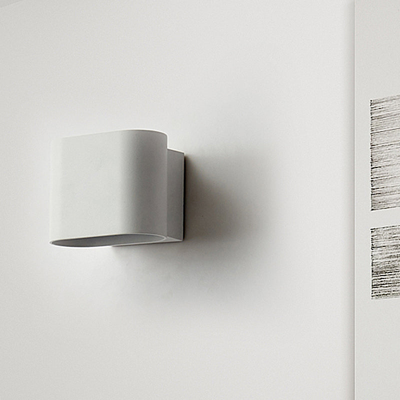Modern LED Round Edge Wall Sconce Light – Simple Metal, Mountable in Black, Grey, or White - Ideal for Corridors