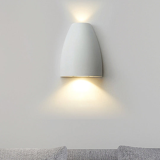 Contemporary Bullet Wall Sconce - LED Up and Downlight for Stairway - Modern Metallic Finish in Black/Grey/White