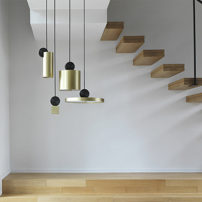 Gold LED Geometric Ceiling Light for Dining Room