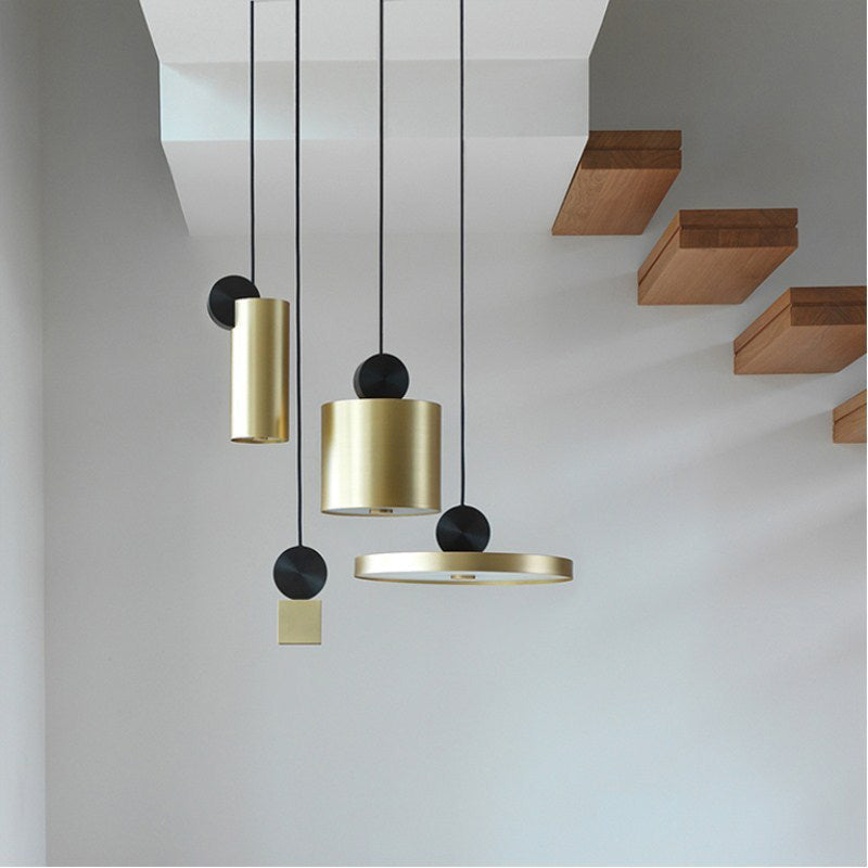 Gold LED Geometric Ceiling Light for Dining Room