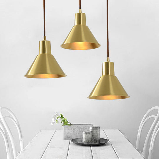 Postmodern Geometrical 1-Head Gold Pendant Ceiling Light