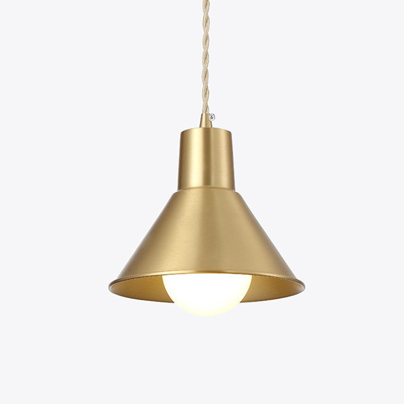 Gold Geometric Shade Ceiling Pendant Light - Post-Modern Design for Dining Room - 1-Light Fixture