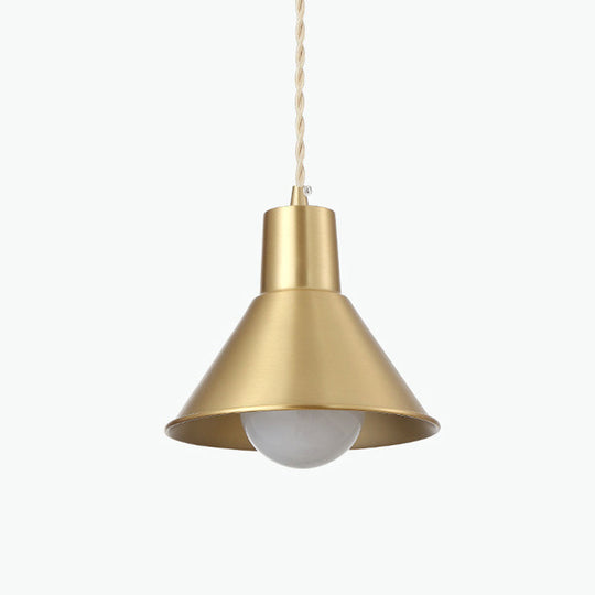 Gold Geometric Shade Ceiling Pendant Light - Post-Modern Design for Dining Room - 1-Light Fixture