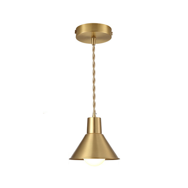 Gold Geometric Shade Ceiling Pendant Light - Post-Modern Design for Dining Room - 1-Light Fixture