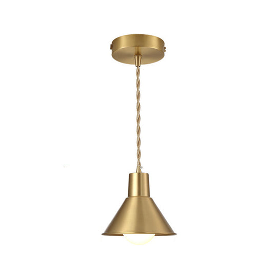 Gold Geometric Shade Ceiling Pendant Light - Post-Modern Design for Dining Room - 1-Light Fixture
