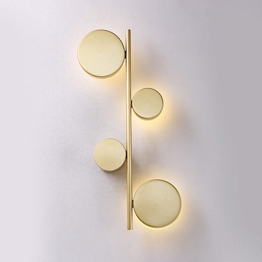 Modern Metallic Circle Wall Mount LED Lighting for Living Room