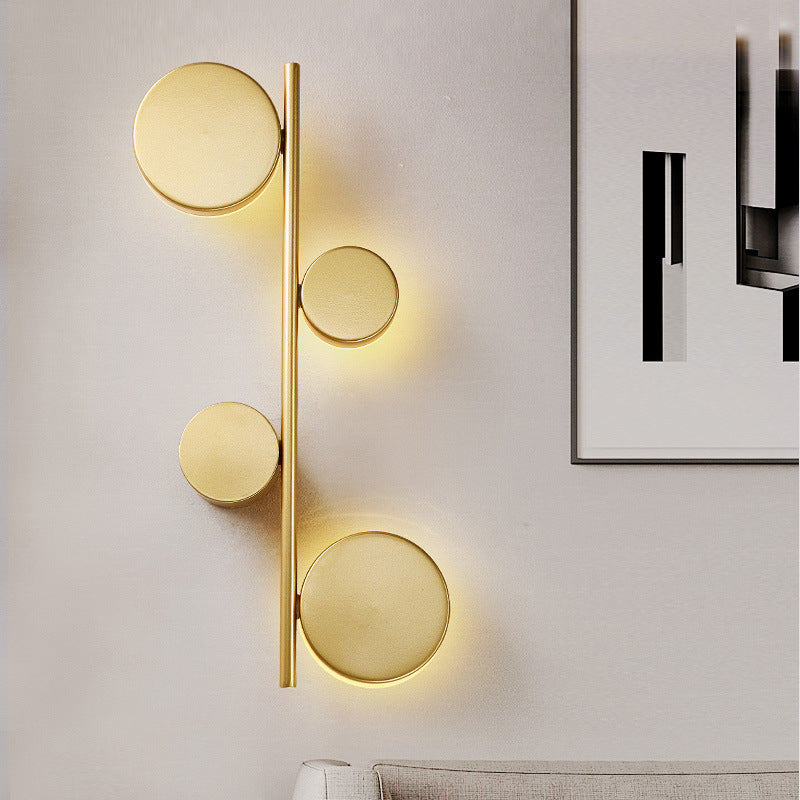 Modern Metallic Circle Wall Mount LED Lighting for Living Room