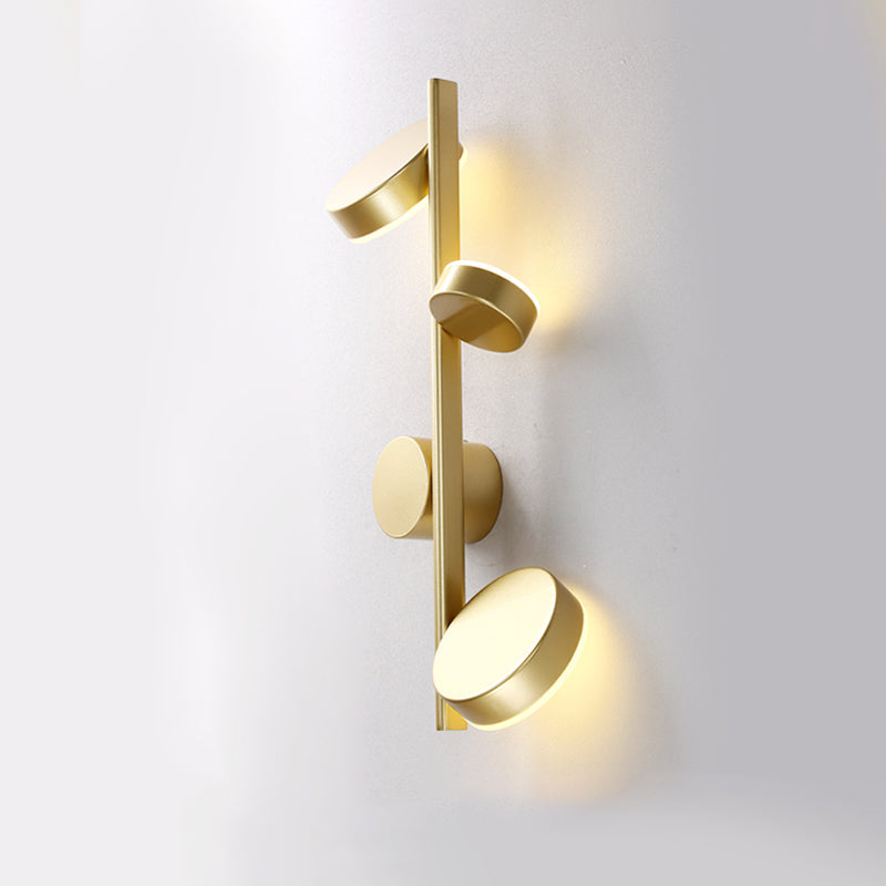 Modern Metallic Circle Wall Mount LED Lighting for Living Room