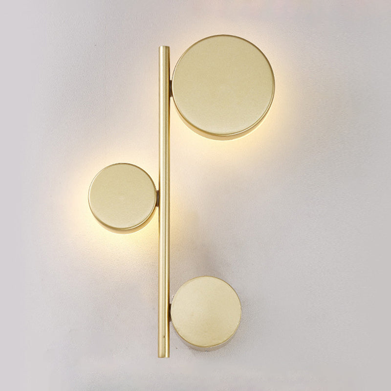 Modern Metallic Circle Wall Mount LED Lighting for Living Room
