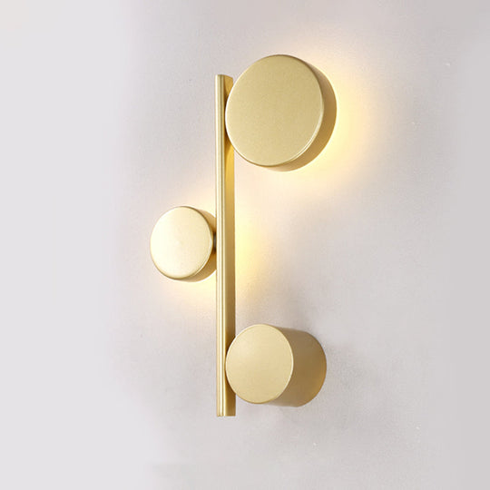 Modern Metallic Circle Wall Mount LED Lighting for Living Room