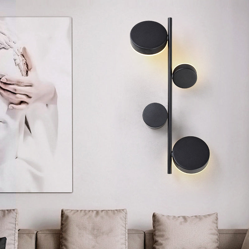 Modern Metallic Circle Wall Mount LED Lighting for Living Room