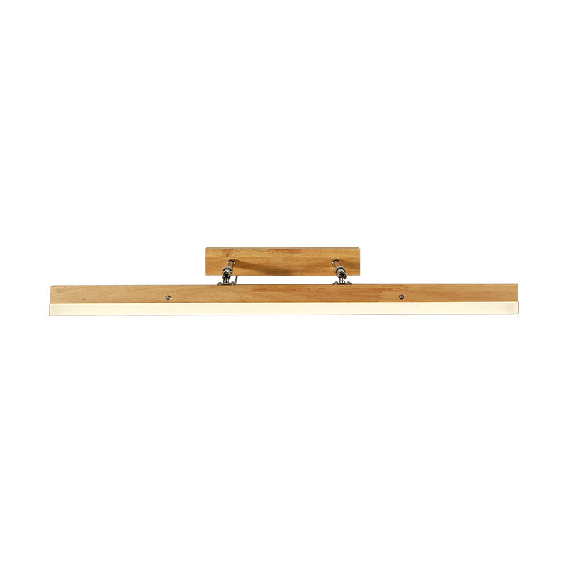 Contemporary Wood LED Wall Mounted Vanity Lamp - Linear Vanity Light in White/Warm Light, Multiple Width Options