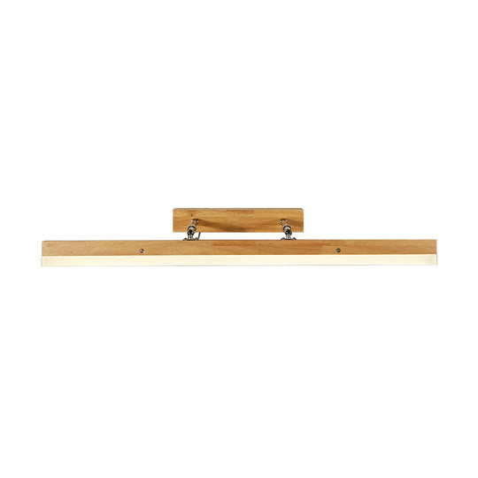 Contemporary Wood LED Wall Mounted Vanity Lamp - Linear Vanity Light in White/Warm Light, Multiple Width Options