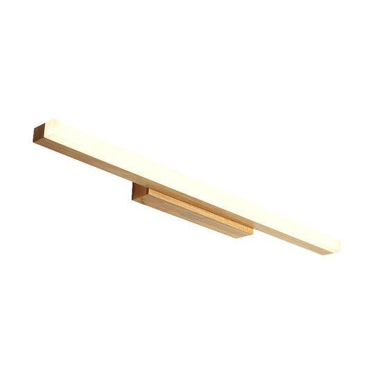 Modern Wood Linear Vanity LED Light in 3 Sizes with White or Warm Light Option
