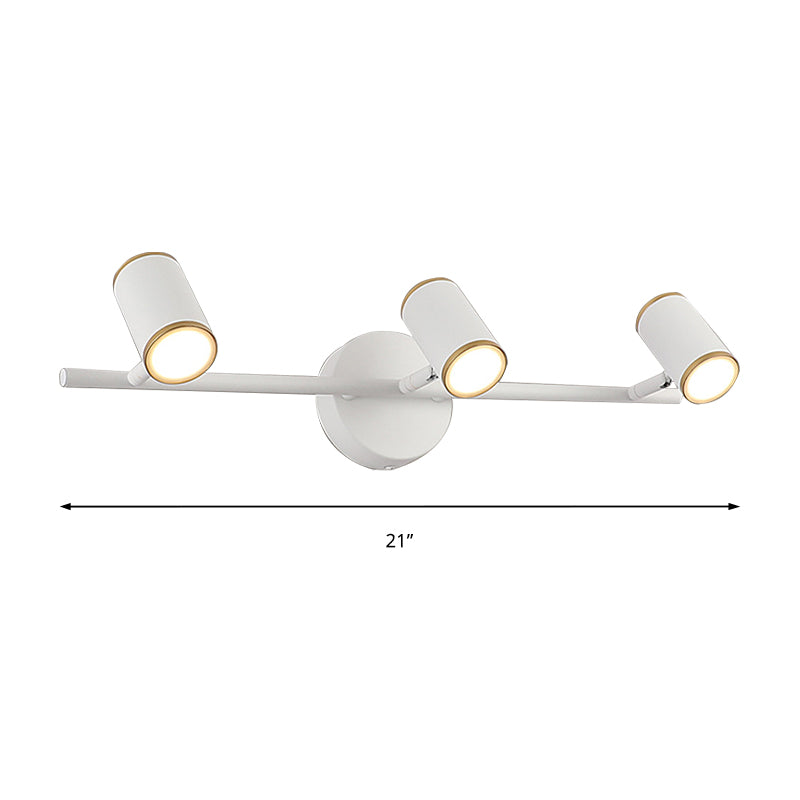 Contemporary LED Metal Wall Vanity Lamp - White/Warm Light