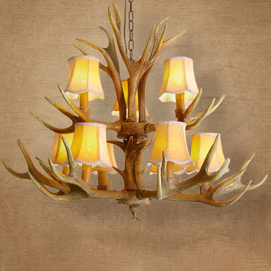 Deer Horn Chandelier Pendant Light for Classic Living Room Decor